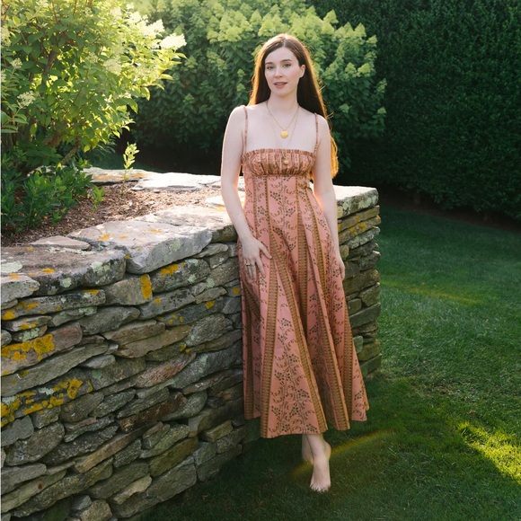 Hill House Home Dresses & Skirts - Hill House Home Maisie Dress Small Rust Dandelion Floral stripe